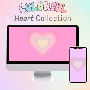 Aura Hearts Wallpapers Colorful Gradient Heart Backgrounds for Desktop & Mobile Phone wallpaper Pack valentines day wallpaper valentine day