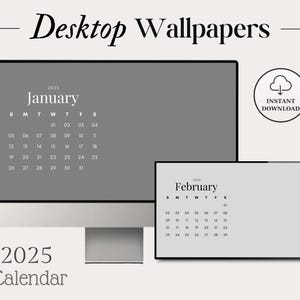 2025 Monatlicher Desktop Kalender Wallpaper Kalender Hintergrund Minimal Design Kalender Einfacher veranstalter Digitaler Tapeten-Organizer PNG
