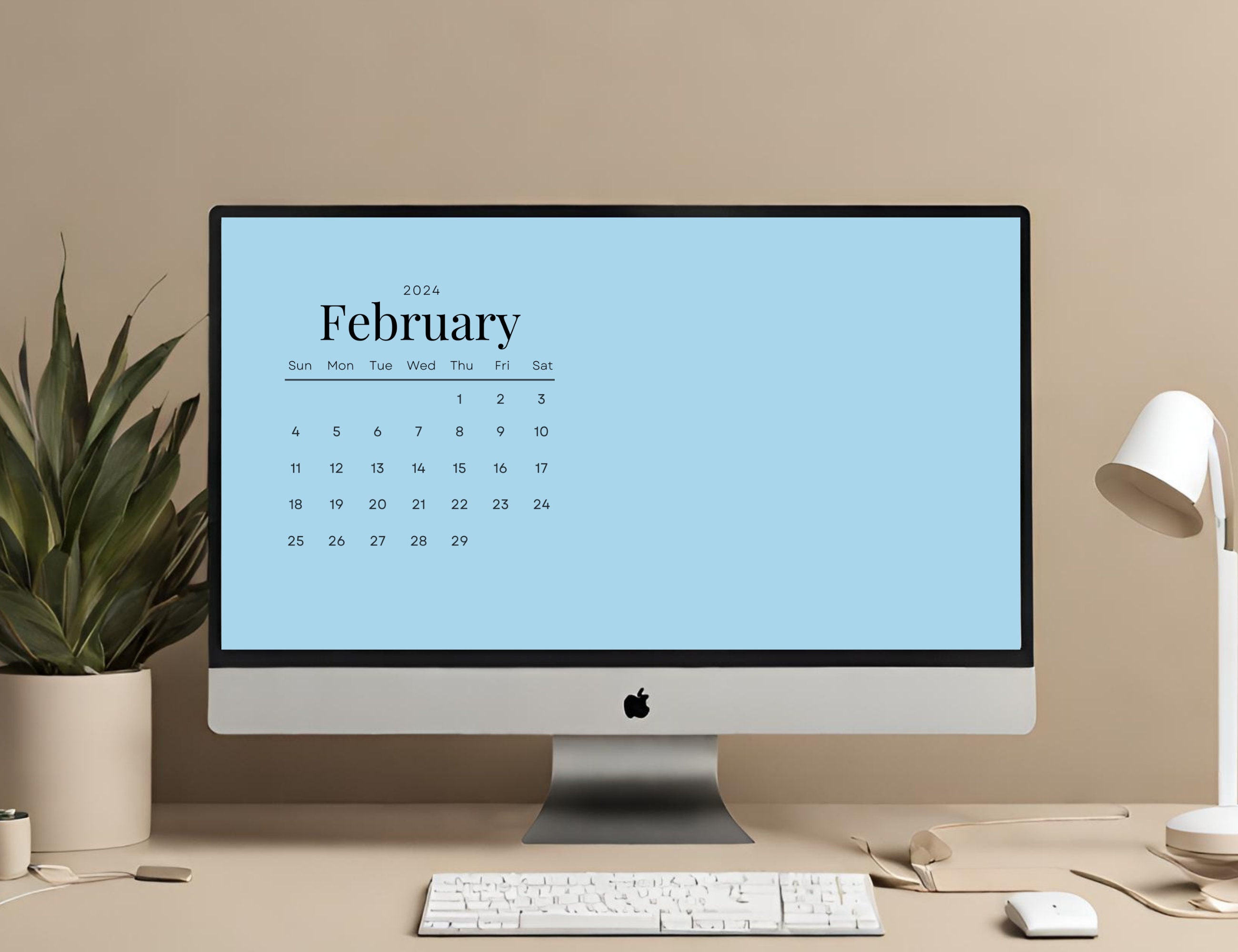 2024 Monthly Desktop Calendar Wallpaper Calendar Background Minimal ...