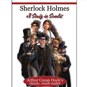 A Study in Scarlet by Arthur Conan Doyle - abridged and illustrated for kids, classic book, easy to read version, books for kids, mystery