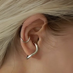 Grandes boucles d'oreilles irrégulières pour veste, Boucles d'oreilles en argent fondu, Boucles d'oreilles contemporaines assorties | Cadeau pour elle | Cadeau d'anniversaire | Cadeau d'anniversaire