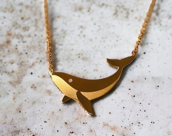 Dainty gold whale necklace pendant | Gold Necklace | Animal Necklace | Minimalist necklaces | Minimalist animal necklace | Gift for Her