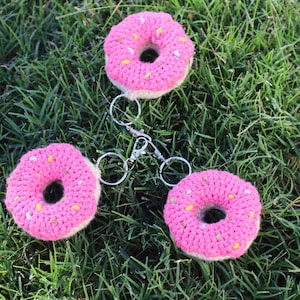 Donut Keychain (1ct) | Hand Crocheted | Home Décor | Keychain | Crochet Donut | Holiday Gift | Handmade | Keychain Accessory