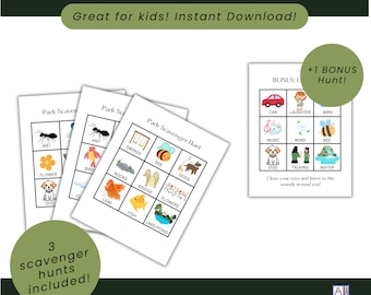 Park Scavenger Hunt for Kids, Nature Scavenger Hunt for Young Children, Children's Activity Sheet