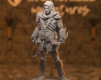 Sylvios Elf Rogue Thief Assassin Figure 14k + Base Print 3D RPG Miniature Gift Idea mini |Dungeons & Dragons DND Tabletop | DM Stash