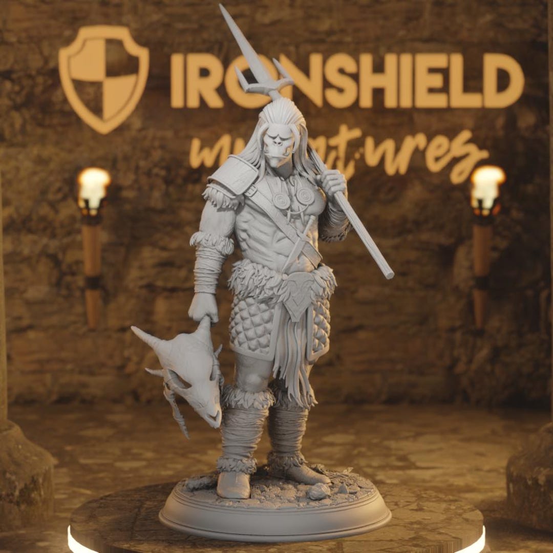 Orc Tribal Fighter Ranger Half-orc NPC Figurine 16k + Base Print 3D RPG ...
