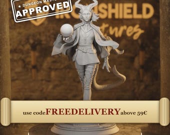 Ivy Dupre - Tiefling Sorcerer Warlock Orb-Bearing Student of Enchantment 14k 3D Miniature | Dungeons & Dragons DND Tabletop | DM Stash