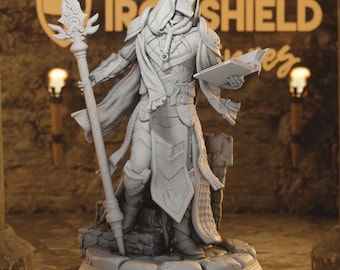 Figura de Artífice Mago Forjado en Guerra - Sintrius Gulch 16k + Base de Impresión 3D Idea de Regalo de Miniatura de Juego de Rol mini | Calabozos y dragones | Alijo de DM de mesa