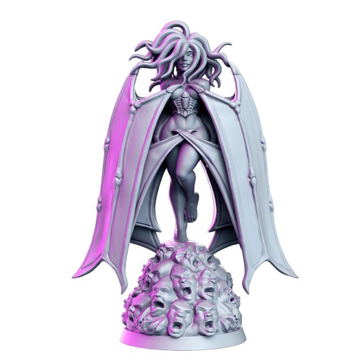 Salanith Flying Medusa With Wings Woman Bat on Pile of - Etsy