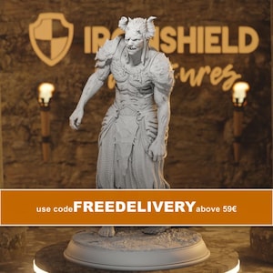 Tiefling Devil Fiend Demon Undead The Converted Figure + Base print 3d 16k miniature Gift Idea Dungeons & Dragons Tabletop Dnd DM Stash