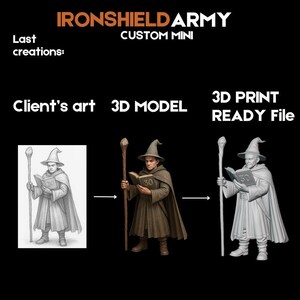Custom 3D Character Model from Your Art or Description | STL File for DnD Miniature | TTRPG Digital Sculpt | Fantasy Tabletop Hero image 4