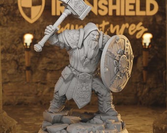 Dwarven Life Cleric - Tors of Delvdor Dwarf Figure with base print 3d 16k miniature Gift Idea mini | Dungeons & Dragons | Tabletop DM Stash