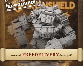 The Forbidden Section - Animated Library Book Golem Construct Guardian of Cano 14k 3D Miniature | Dungeons & Dragons DND Tabletop | DM Stash