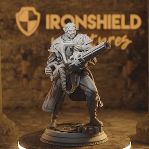 Tomas Orc Artificer Gunslinger Shooter Figure 16k + Base Print 3D RPG Miniature Gift Idea mini | Dungeons & Dragons DND Tabletop | DM Stash