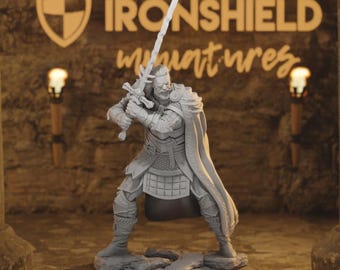 Kurt Commander Baldur Paladin Knight 5e Figure 16k + Base Print 3D RPG Miniature Gift Idea mini Dungeons & Dragons DND Tabletop DM Stash