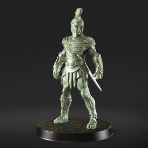 Aquiles - Figura de guerrero soldado del Imperio Romano 12k + Impresión base 3D RPG Miniatura Idea de regalo mini | Dragones y Mazmorras | Mesa | Alijo de DM