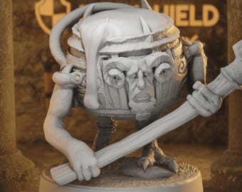 Striding Cauldron - Animated Witch Cauldron Construct Spoon-Guarding Fa 14k 3D Miniature | Dungeons & Dragons DND Tabletop | Mammoth Factory