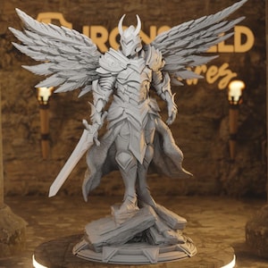 Arch Angel Syelros Warrior Paladin 5e Knight Figure + base print 3d 12k miniature Gift Idea mini |Dungeons & Dragons | Tabletop | DM Stash