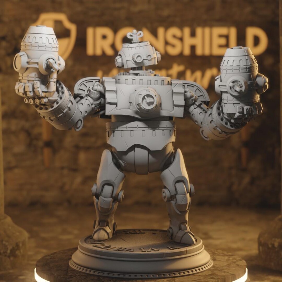 Mini Automaton Venators Mini Automaton Robot Bomber Figure 16k + Base Print 3D RPG ...