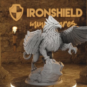 Skreek - Griffin Flying Wild Hunter Bird Figurine 16k Base Print 3D RPG Miniature Gift Idea mini Dungeons & Dragons Tabletop DnD Pathfinder