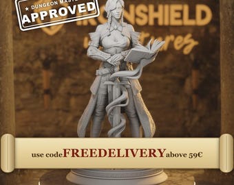 Proctor Synthelia - Elf Spellsword Fighter Sorcerer Sentinel of the University 14k 3D Miniature | Dungeons & Dragons DND Tabletop | DM Stash