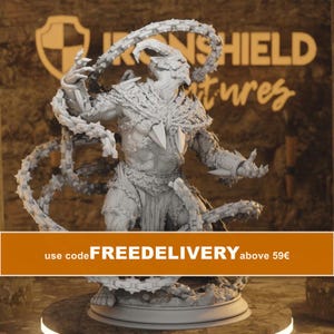 Chain Devils of the Nosmeni Demon Commander Figuur 12k + Gratis Print 3D RPG Miniatuur Cadeau-idee mini | Dungeons & Dragons Tabletop DM Stash