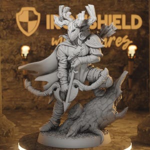 Sureflight - Elf Ranger Archer Forest Masked 5e Figure 16k + Base + Bonus Print 3D RPG Miniature Gift Idea mini Dungeons & Dragons DND RNE