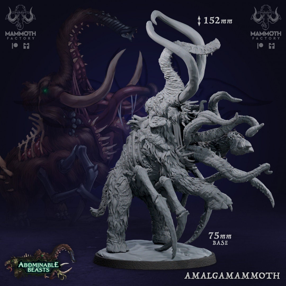 Amalgamammoth - Toxic Mammoth HUGE Figure 12k 14k + BONUS Print 3D