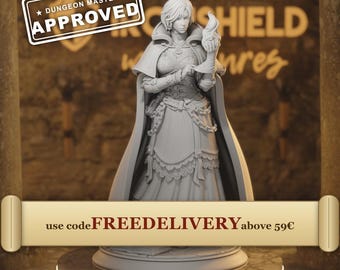 Lune de la Rue - Human Sorceress Wizard Flame-Weaving Student of the Magical A 14k 3D Miniature | Dungeons & Dragons DND Tabletop | DM Stash
