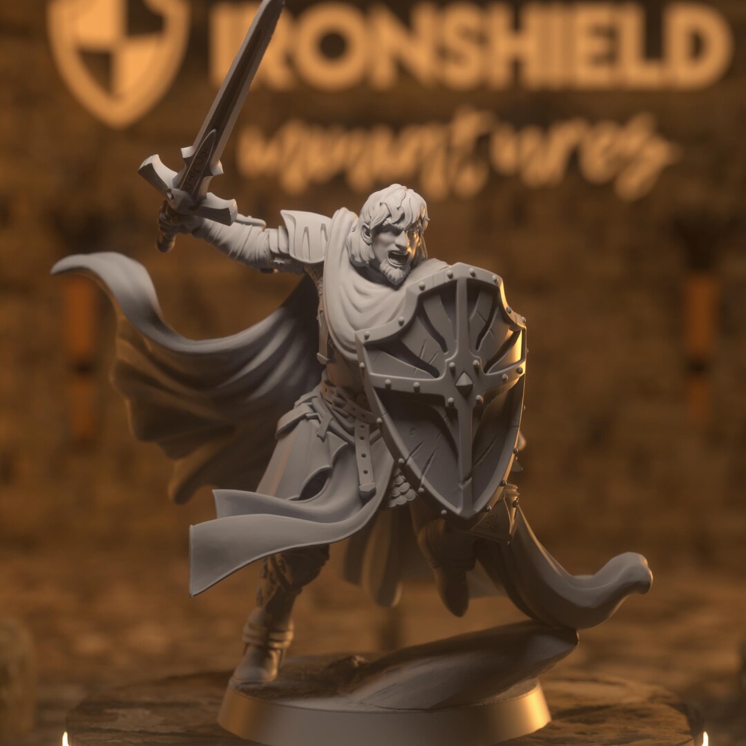 Apollo Knight Captain Swordsman Figure 14k + Base Print 3D RPG ...