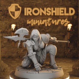 Monja 18 – Figura de Paladín Heroína Guerrera 16k + Base, Miniatura de RPG impresa en 3D | Dungeons & Dragons, D&D 5e, Idea de regalo de mesa de D&D