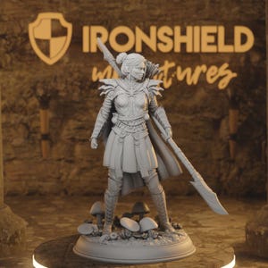 Soldado Drow - Figura de guerrero luchador de Irinax + Base + Impresión 3D adicional 12k miniatura Idea de regalo mini | Dungeons & Dragons Tabletop DM Stash