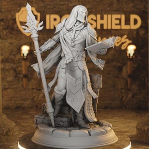 Warforged Wizard Artificer - Sintrius Gulch Figur 16k + Bastryck 3D RPG Miniatyr Presentidé mini | Dungeons & Dragons | Bordsskiva DM Stash