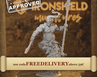 Rabasa - Trickster Djinni Elemental Genie of the Bottle Wish-Twister of Canos 14k 3D Miniature | Dungeons & Dragons DND Tabletop | DM Stash