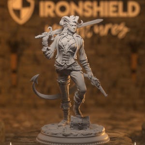 Syntheia Tiefling Ladro Canaglia Figura 14k + Base Stampa 3D Miniatura RPG Idea Regalo mini |Dungeons & Dragons DND Tabletop | DM Stash