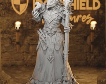 Dragonborn Wild Sorcerer - Artizak Lich Figure + Base stampa 3D 16k DND miniatura Idea regalo mini | Dungeons & Dragons | Da tavolo | DM Stash