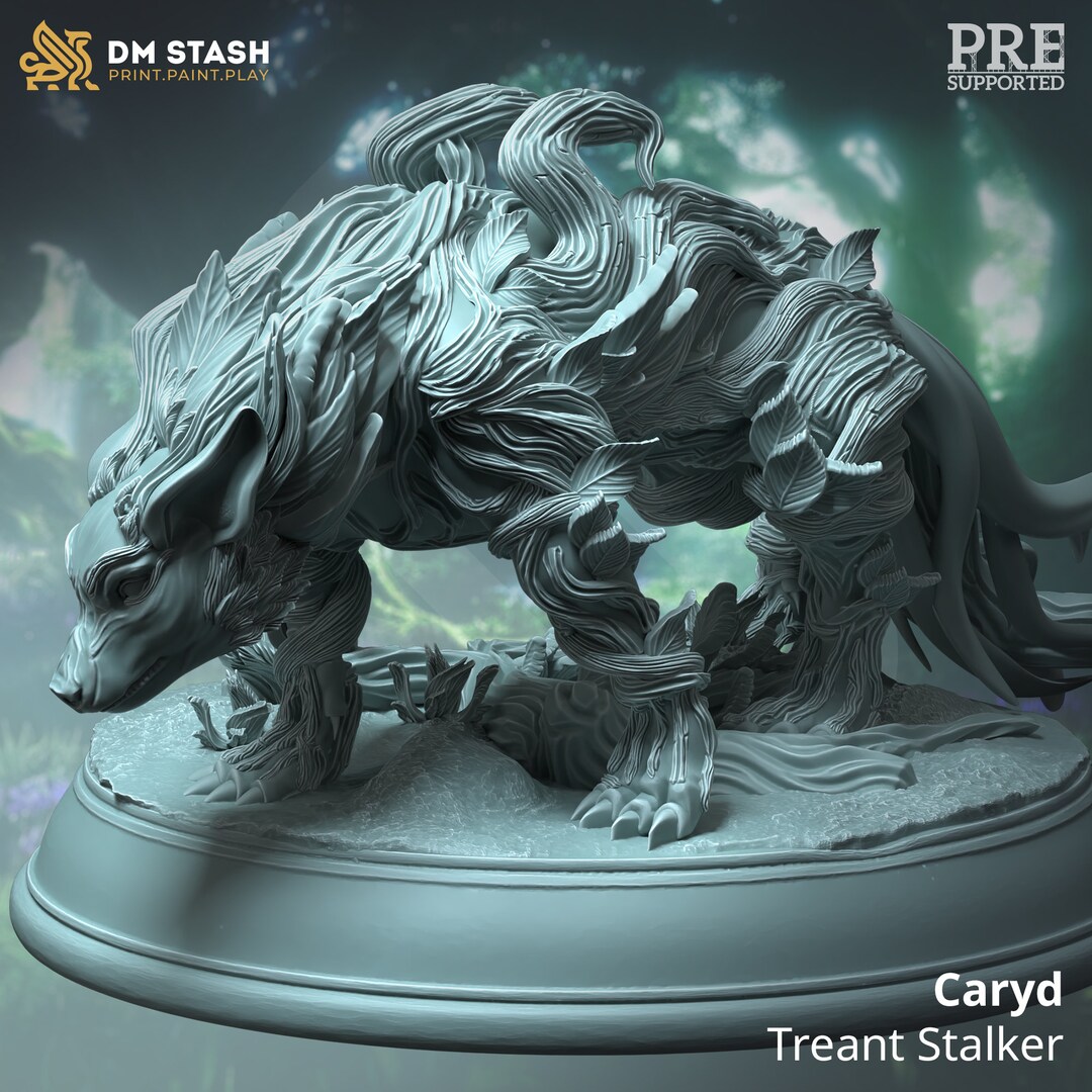 Fey Touched Hound - Caryd Figure + Base Print 3d 12k Dnd Miniature Gift ...