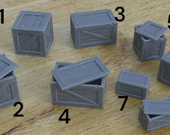 Crate Box Terrain Enviro Various sizes 1:35 Scale Model for Diorama 3D Printing Resin