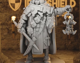 Dominic – Inquisitor Witch Hunter Crusader Figure 16k + Base Print 3D Miniature Gift Idea | Dungeons & Dragons | Steel Age | TTRPG 5e RN