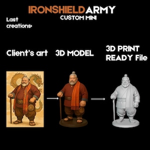 Custom 3D Character Model from Your Art or Description | STL File for DnD Miniature | TTRPG Digital Sculpt | Fantasy Tabletop Hero image 5