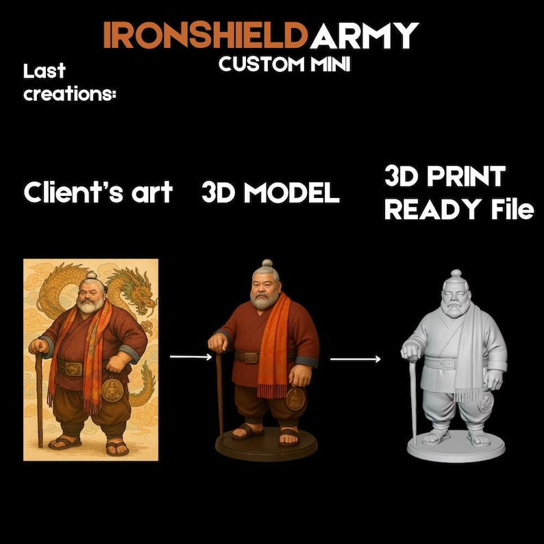 Custom 3D Character Model from Your Art or Description | STL File for DnD Miniature | TTRPG Digital Sculpt | Fantasy Tabletop Hero image 5