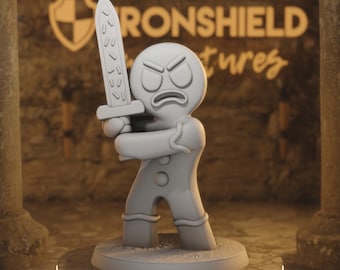 Gingerbrute - Animated Gingerbread Construct Cookie Warrior Minion of t 14k 3D Miniature | Dungeons & Dragons DND Tabletop | Mammoth Factory