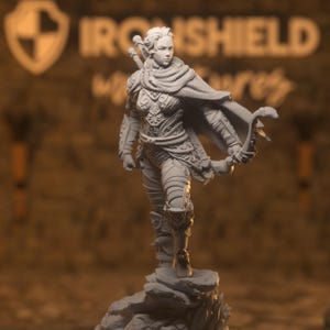 Virana - Female Elf Hunter Ranger Figure 14k + Base Print 3D RPG Miniature Gift Idea mini | Dungeons & Dragons DND Tabletop | DM Stash
