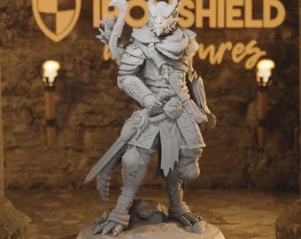 Zandoril Dragonborn Drakewarden Ranger Archer figurine with base print 3d 16k miniature Gift Idea mini Dungeons & Dragons Tabletop DM Stash