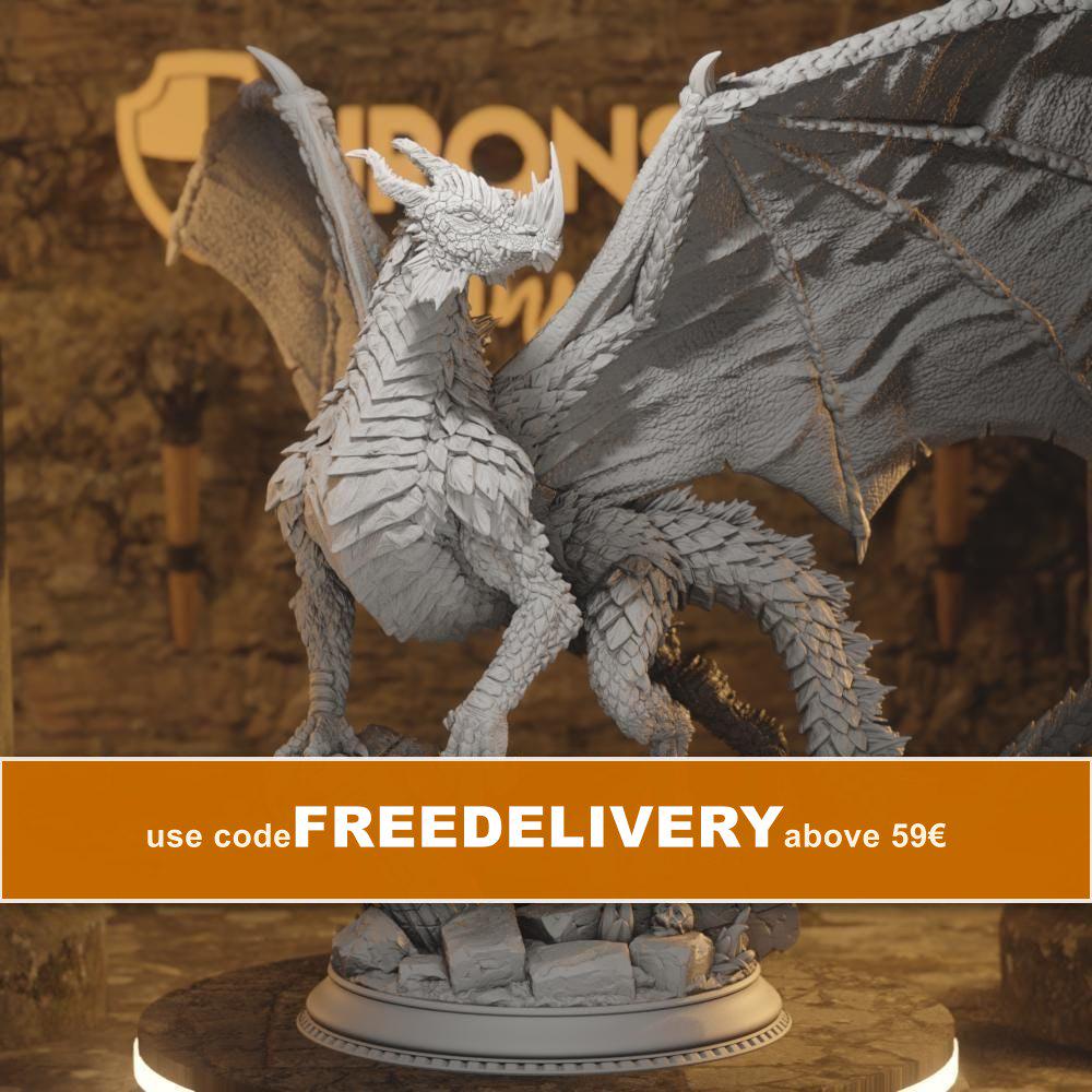 Midorius Giant Dragon Drake Giga Figure + BONUS Print 3d 12k
