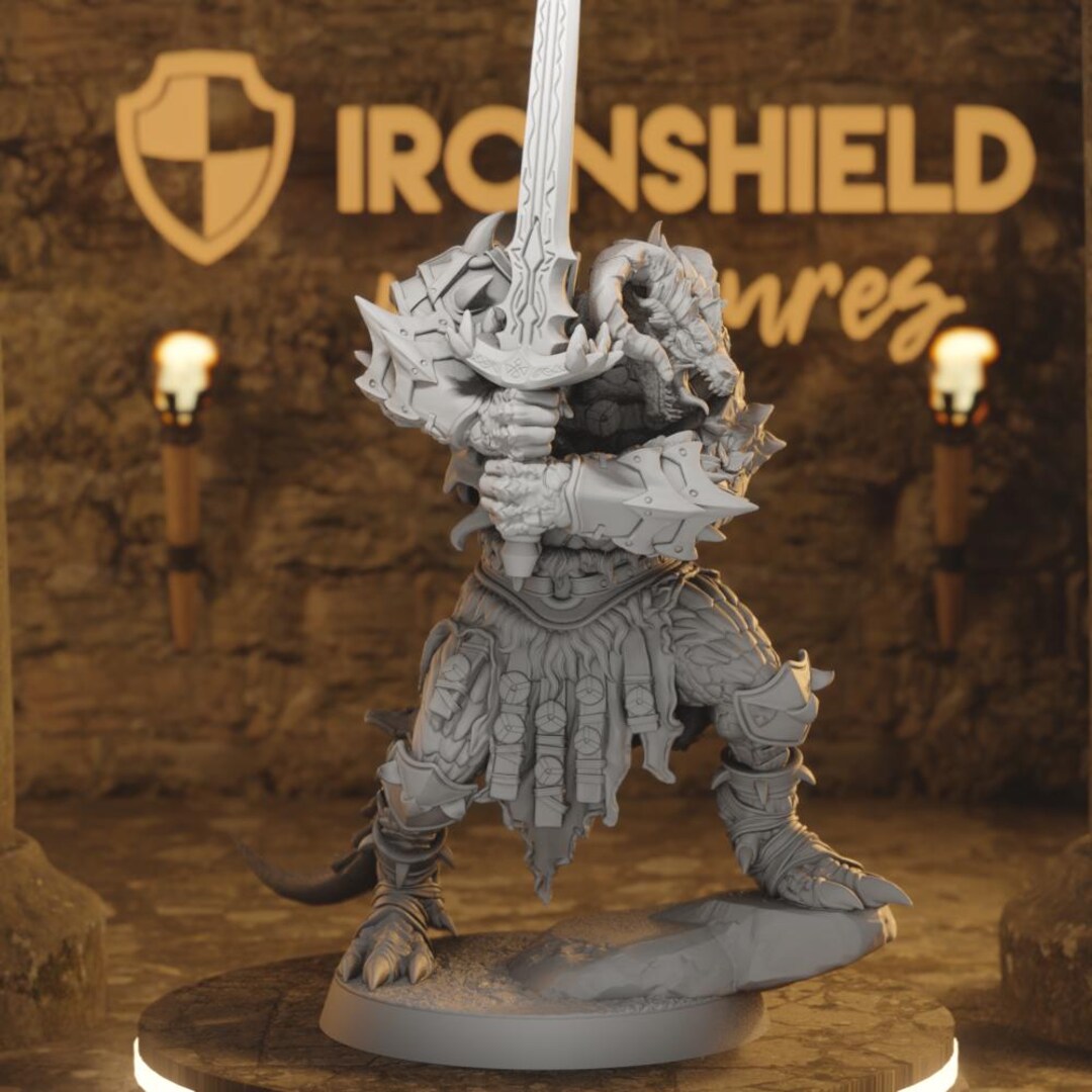 Dreadscale Raider 2 – Dragonborn Beast Paladin 5e Figure 16k + Base ...