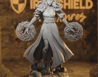 Tyria Female Elf Mage Sorcerer Wizzard Figure 14k + Base Print 3D RPG Miniature Gift Idea mini | Dungeons & Dragons DND Tabletop | DM Stash
