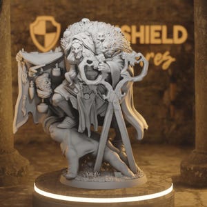 Momma Snips - Sorcière Humaine Vieille Sorcière Démoniste Maniant les Cisailles, Hag du Coven, Miniature 3D 14k | Donjons et Dragons DND Jeu de Table | Mammoth Factory