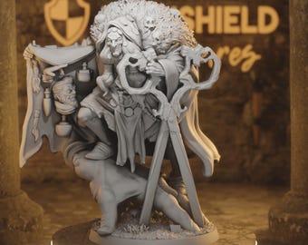 Momma Snips - Human Crone Witch Warlock Shear-Wielding Hag of the Coven 14k 3D Miniature | Dungeons & Dragons DND Tabletop | Mammoth Factory