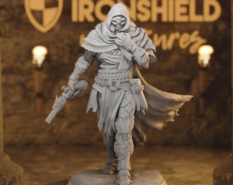 Warforged Gunslinger - Big Iron Assassin Figure 12k + Base Print 3D RPG Miniature Gift Idea mini | Dungeons & Dragons DND Tabletop DM Stash